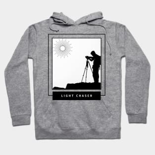 Light chaser photographer and sun design with mountains for nature photographers Hoodie